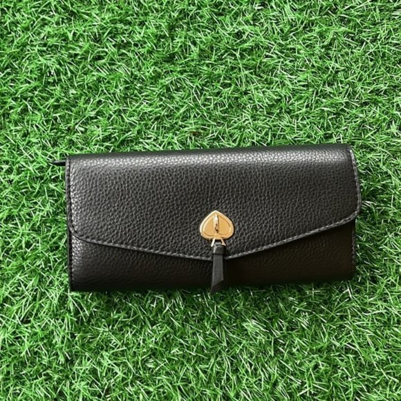 Kate Spade Spencer Slim Flap Wallet in Black